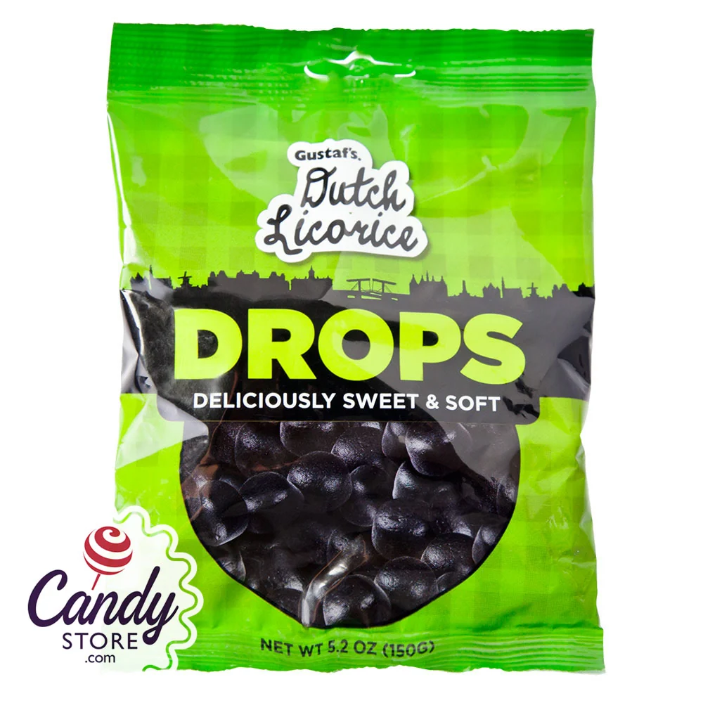 Gustaf's Licorice Drops 5.2oz Peg Bag - 12ct