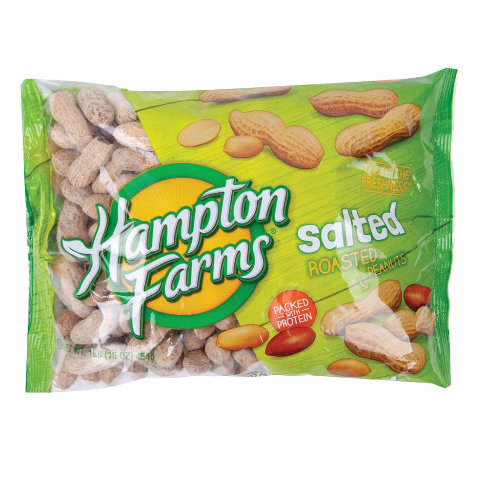 Hampton Farms In Shell Salted Roasted Peanuts 16oz 24 Packs - 24ct