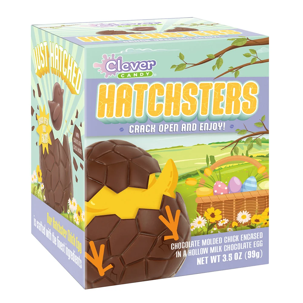 Hatchsters Milk Chocolate Hollow Egg with Chick Boxes - 6ct