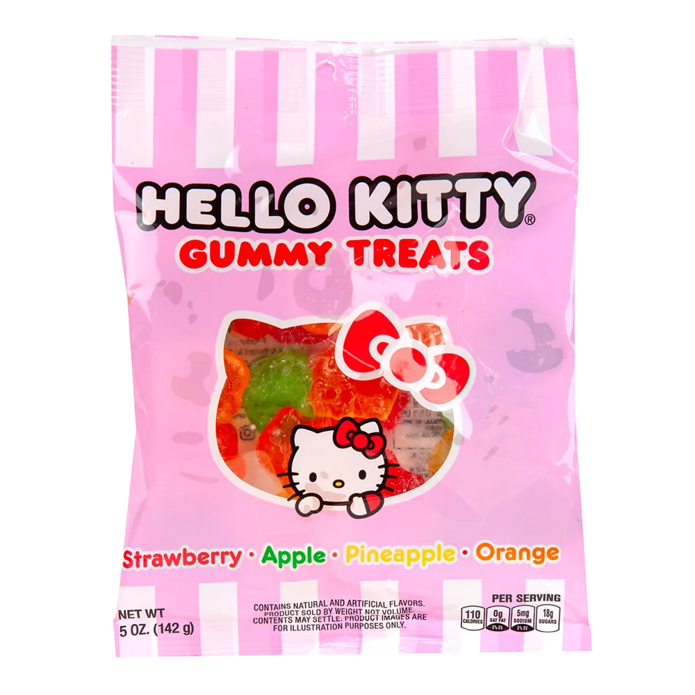 Hello Kitty Assorted Gummies Peg Bags - 12ct
