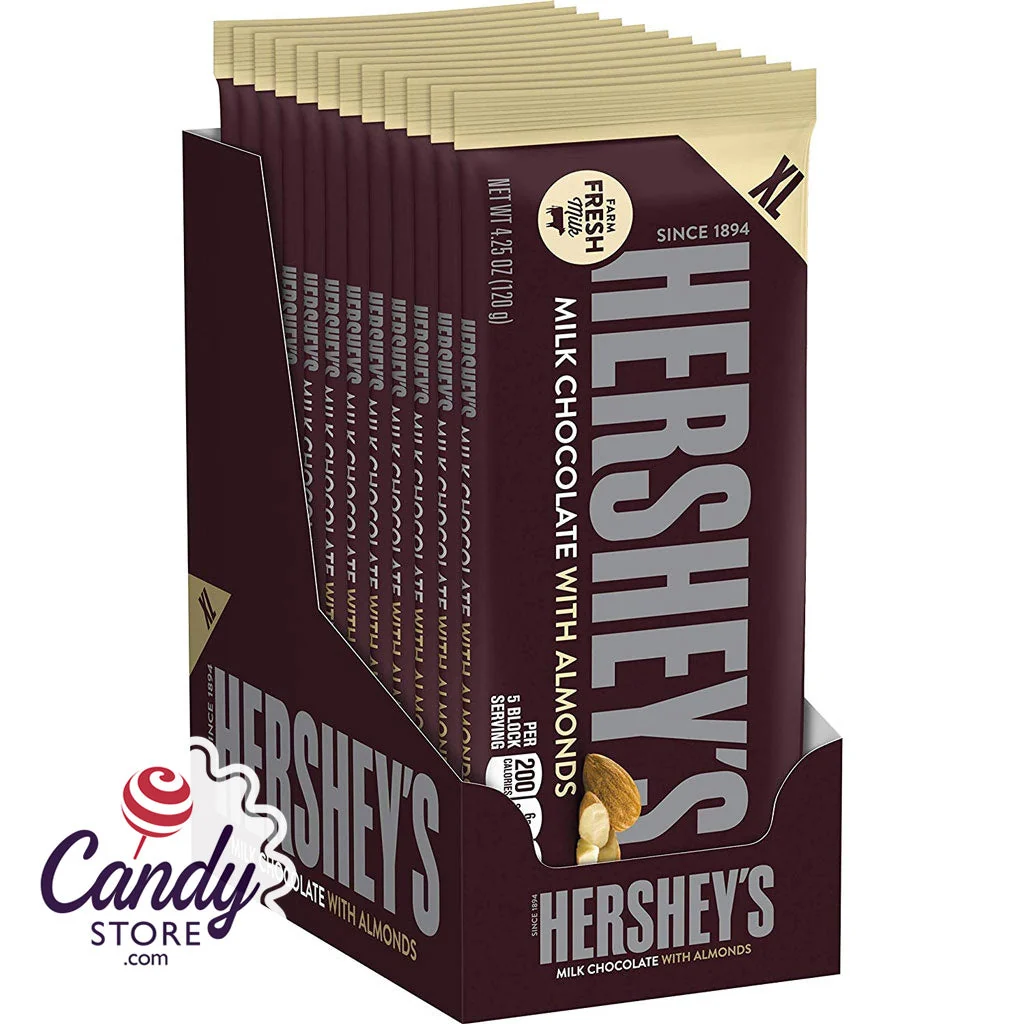 Hershey Almond XL Milk Chocolate Bar 4.25oz - 12ct - Image 3