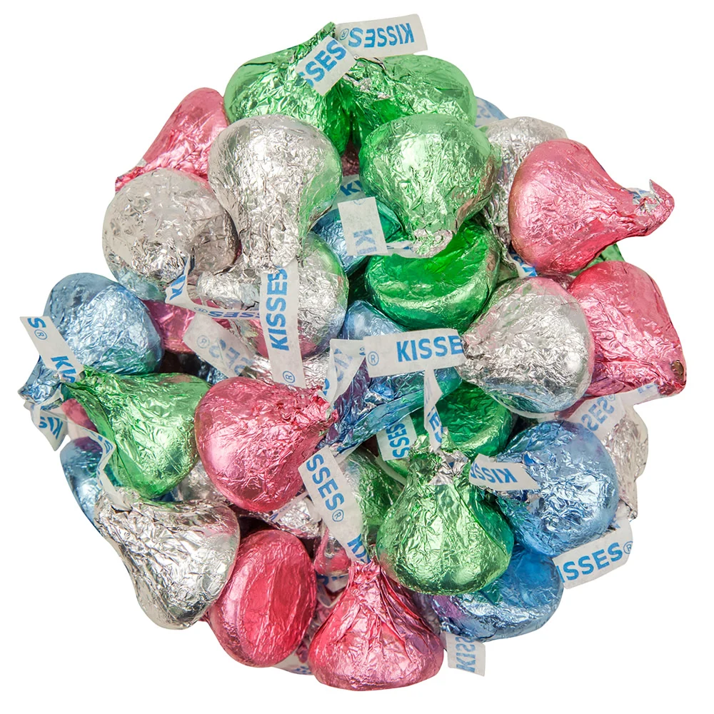 Hershey’s Kisses Pastel Foils - 25.5lb Bulk
