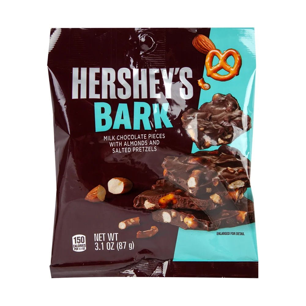 Hershey’s Milk Chocolate Almond Pretzel Bark Peg Bags - 12ct