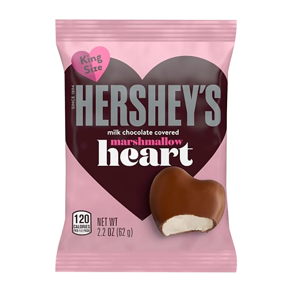 Hershey's Milk Chocolate Heart Marshmallow - 24ct
