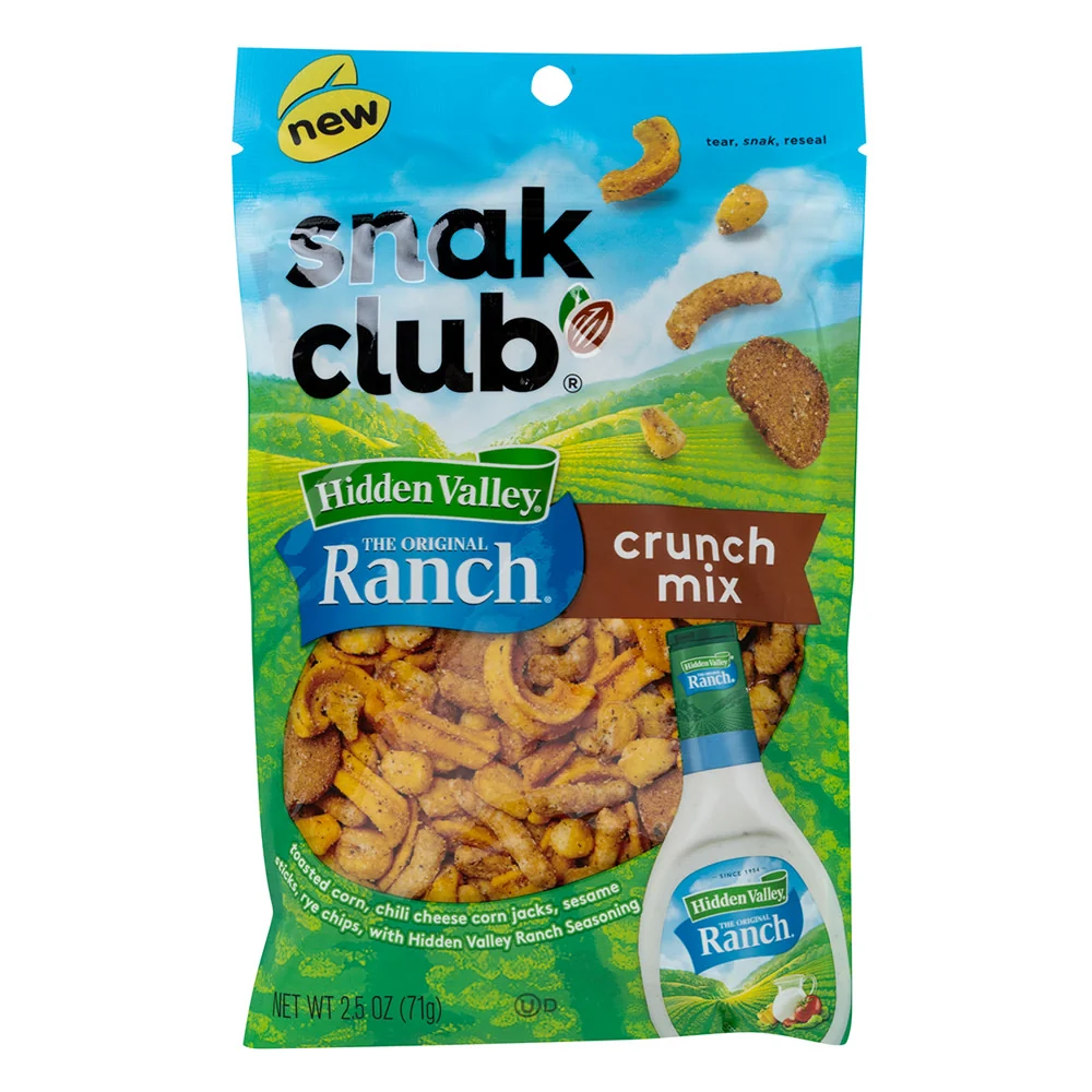 Hidden Valley Ranch Snak Club Crunch Mix Peg Bags - 6ct