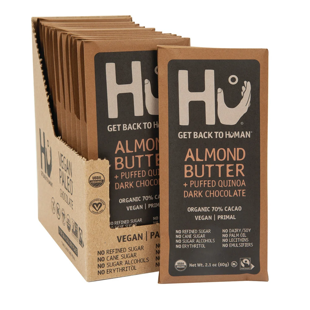 Hu Dark Chocolate Almond Butter & Puffed Quinoa Bars - 12ct