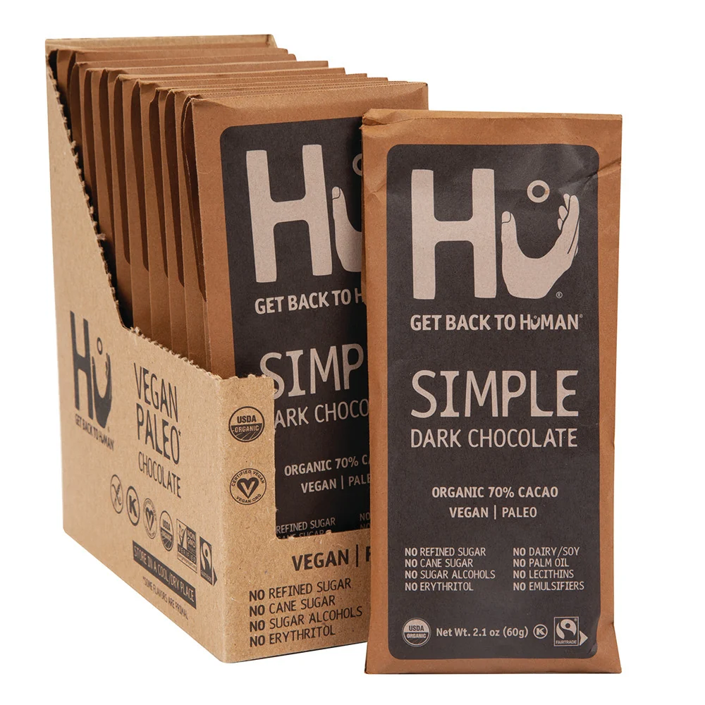 Hu Simple Dark Chocolate Bars - 12ct