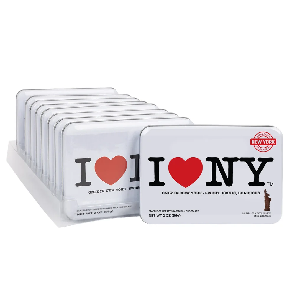 I Love NY Statue Of Liberty Milk Chocolate Tin - 9ct