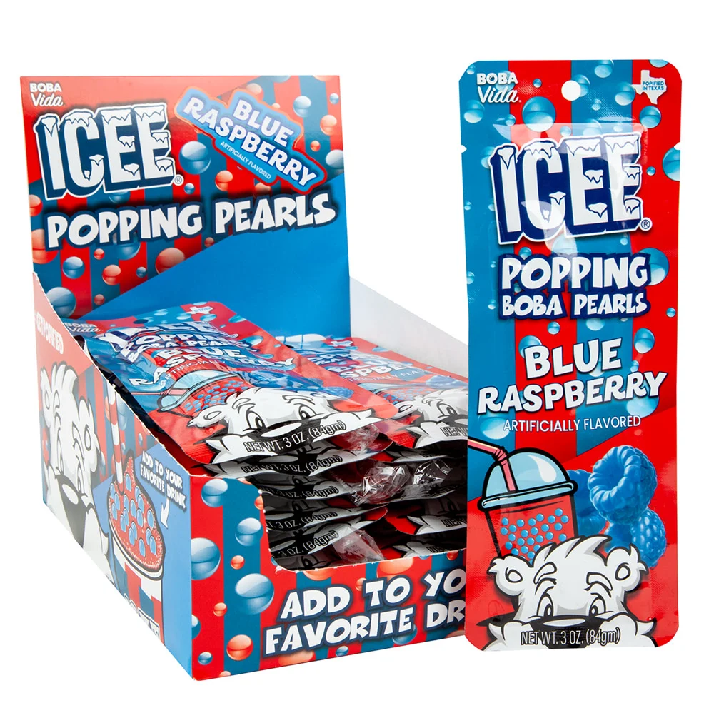 Icee Blue Raspberry Popping Boba Pearls - 12ct