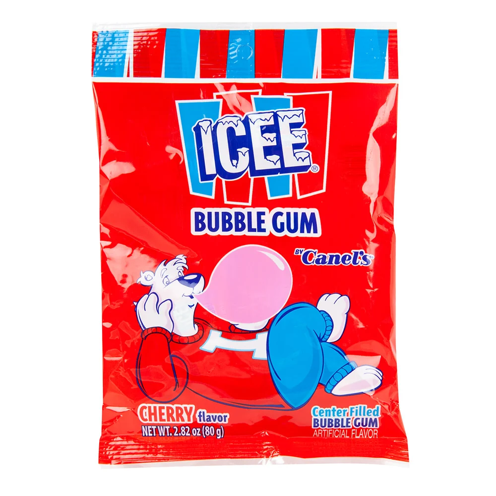 Icee Cherry Bubble Gum Peg Bags - 12ct