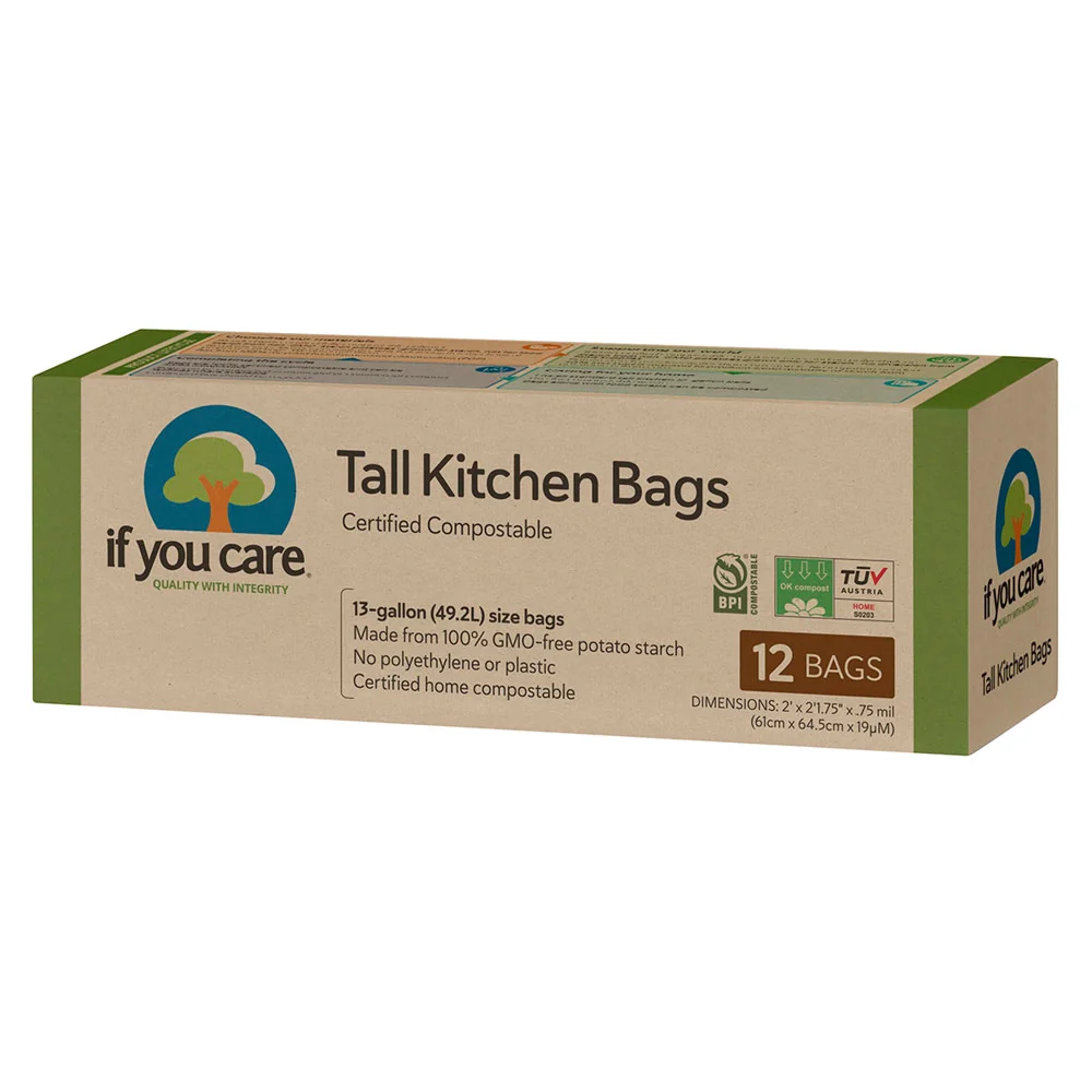 If You Care 13 Gallon Compostable Tall Kitchen Bags Boxes - 12ct