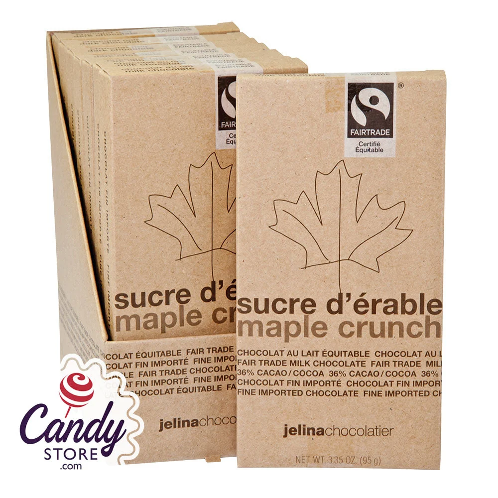 Jelina Maple Crunch 36% Milk Chocolate Bars - 8ct