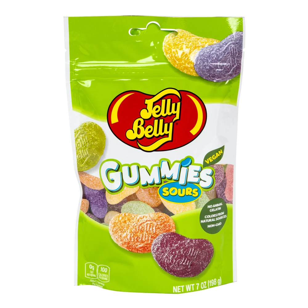 Jelly Belly Gummies Sours Assorted 7oz Pouches - 12ct
