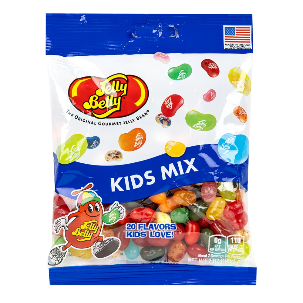 Jelly Belly Kids Mix 7oz Peg Bags - 12ct