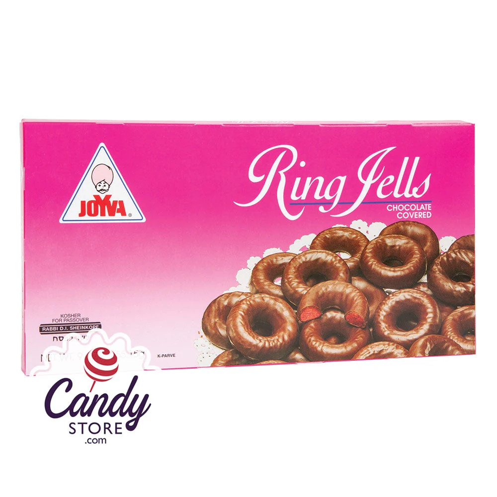 Joyva Kosher For Passover Raspberry Ring Jells 9oz Boxes - 24ct