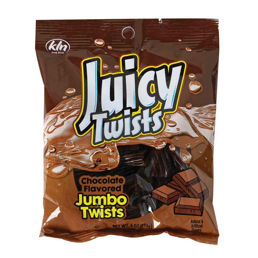 Juicy Twists Chocolate Jumbo Twists Peg Bags - 12ct