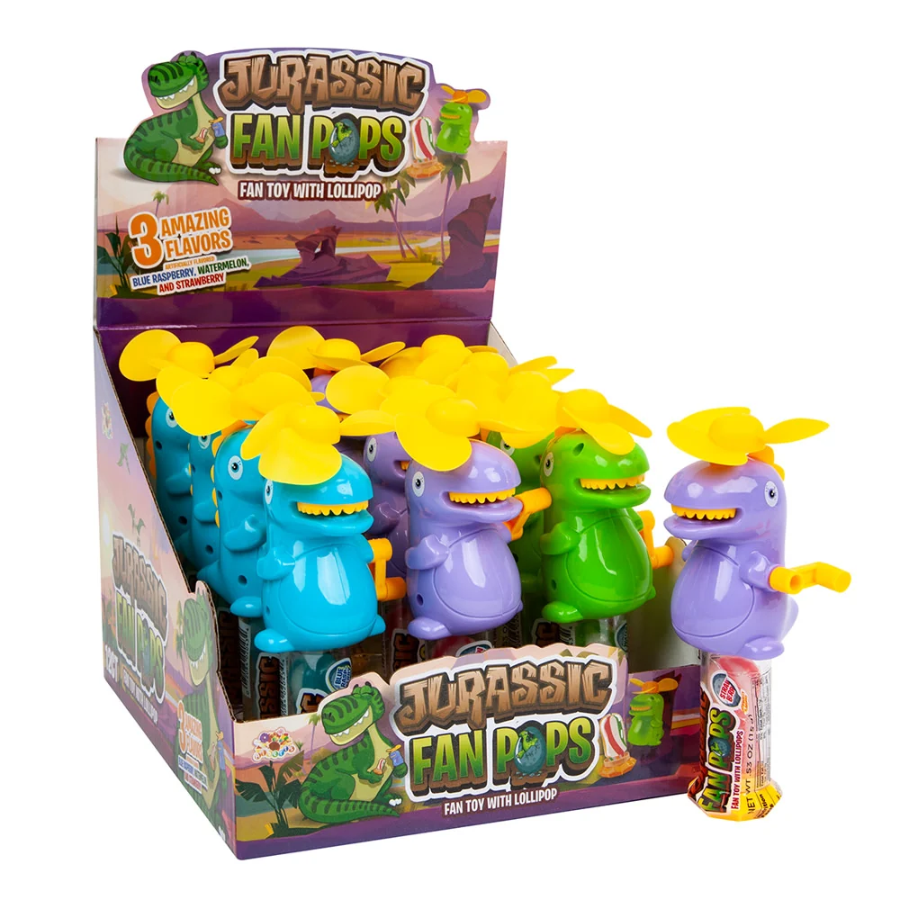 Jurassic Fan Pops Assorted Lollipops - 12ct