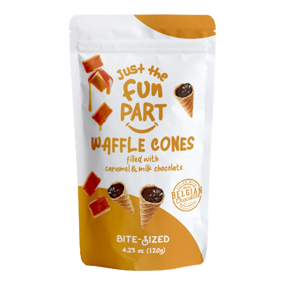 Just the Fun Part Caramel Milk Chocolate Waffle Cones - 6ct