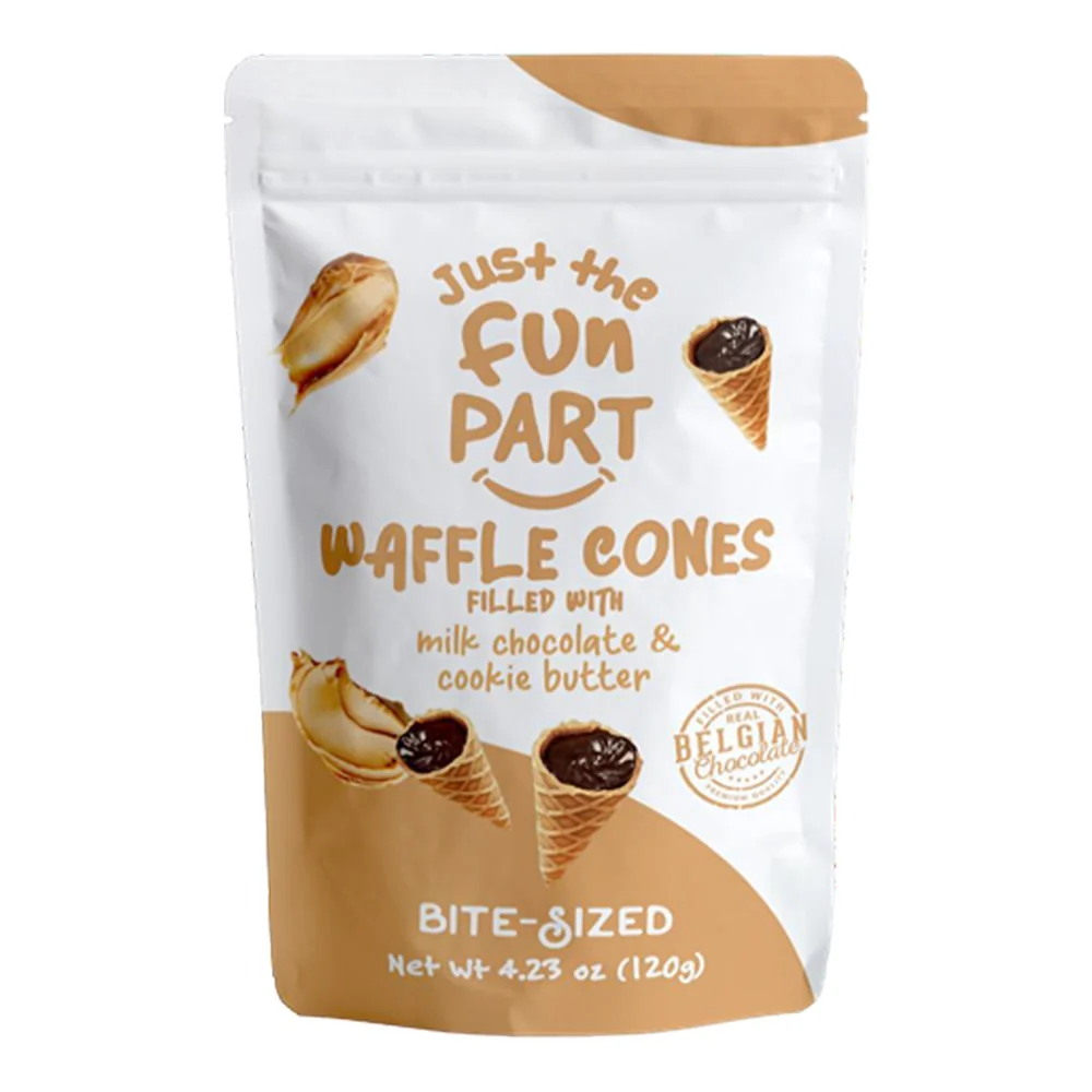 Just the Fun Part Cookie Butter Milk Chocolate Waffle Cones - 6ct