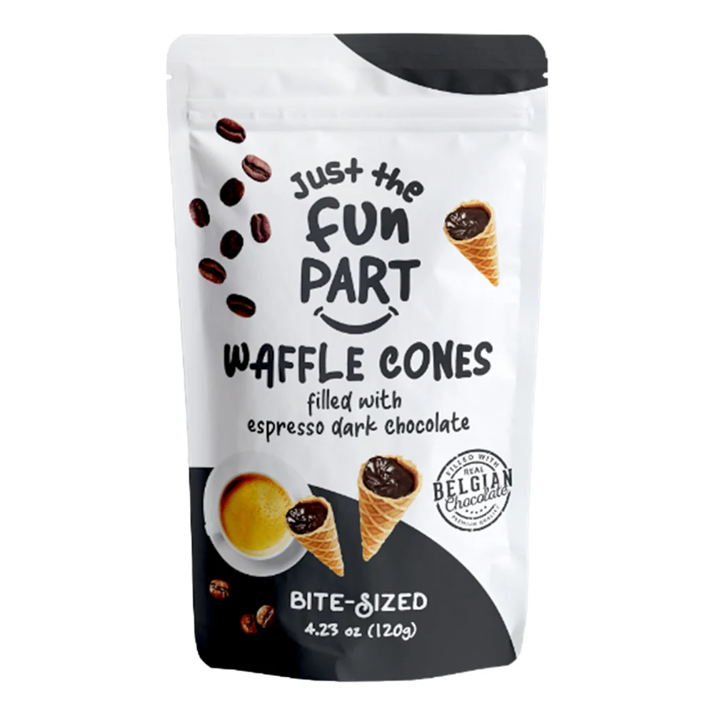 Just the Fun Part Espresso Dark Chocolate Waffle Cones - 6ct