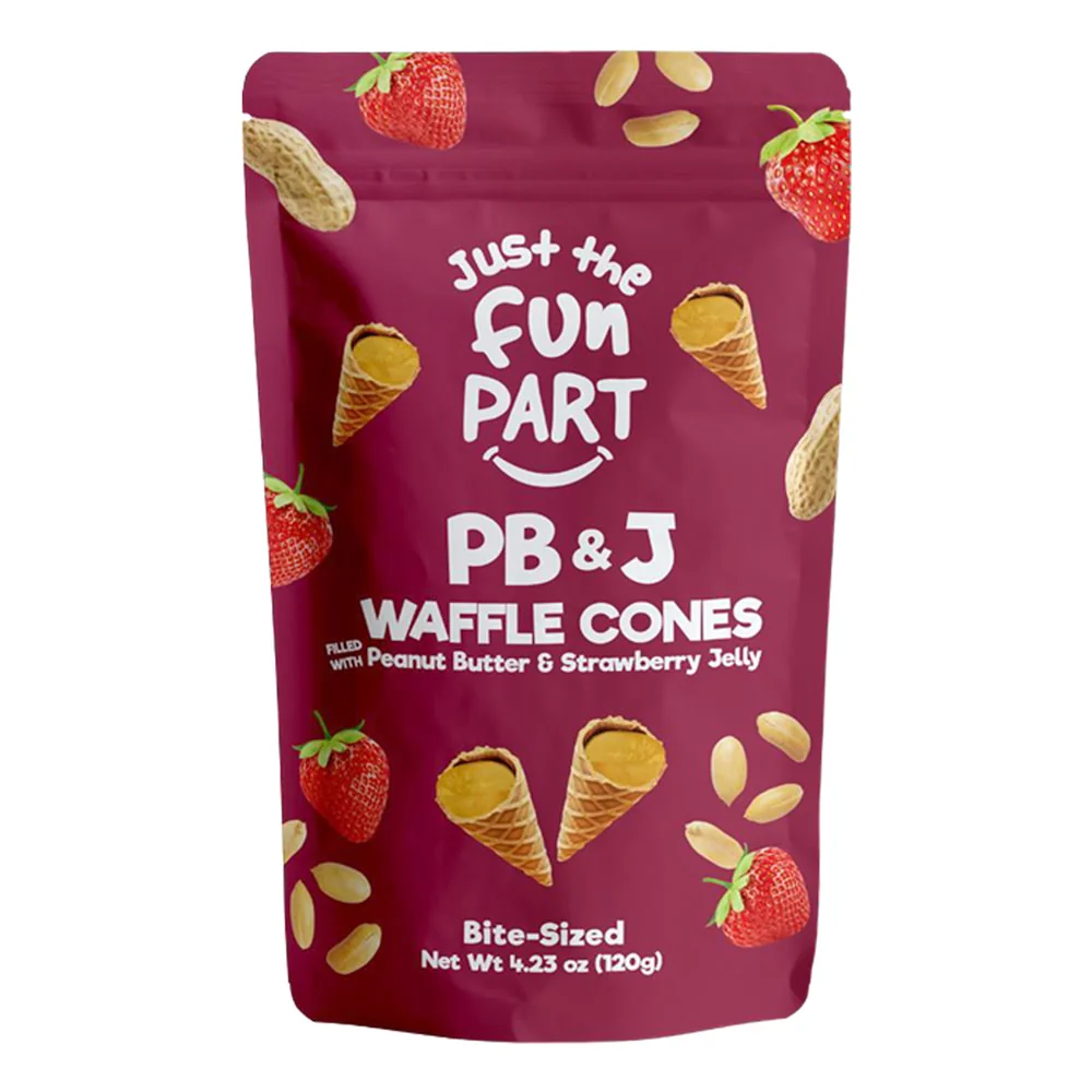 Just the Fun Part PB & Strawberry Jelly Waffle Cones - 6ct