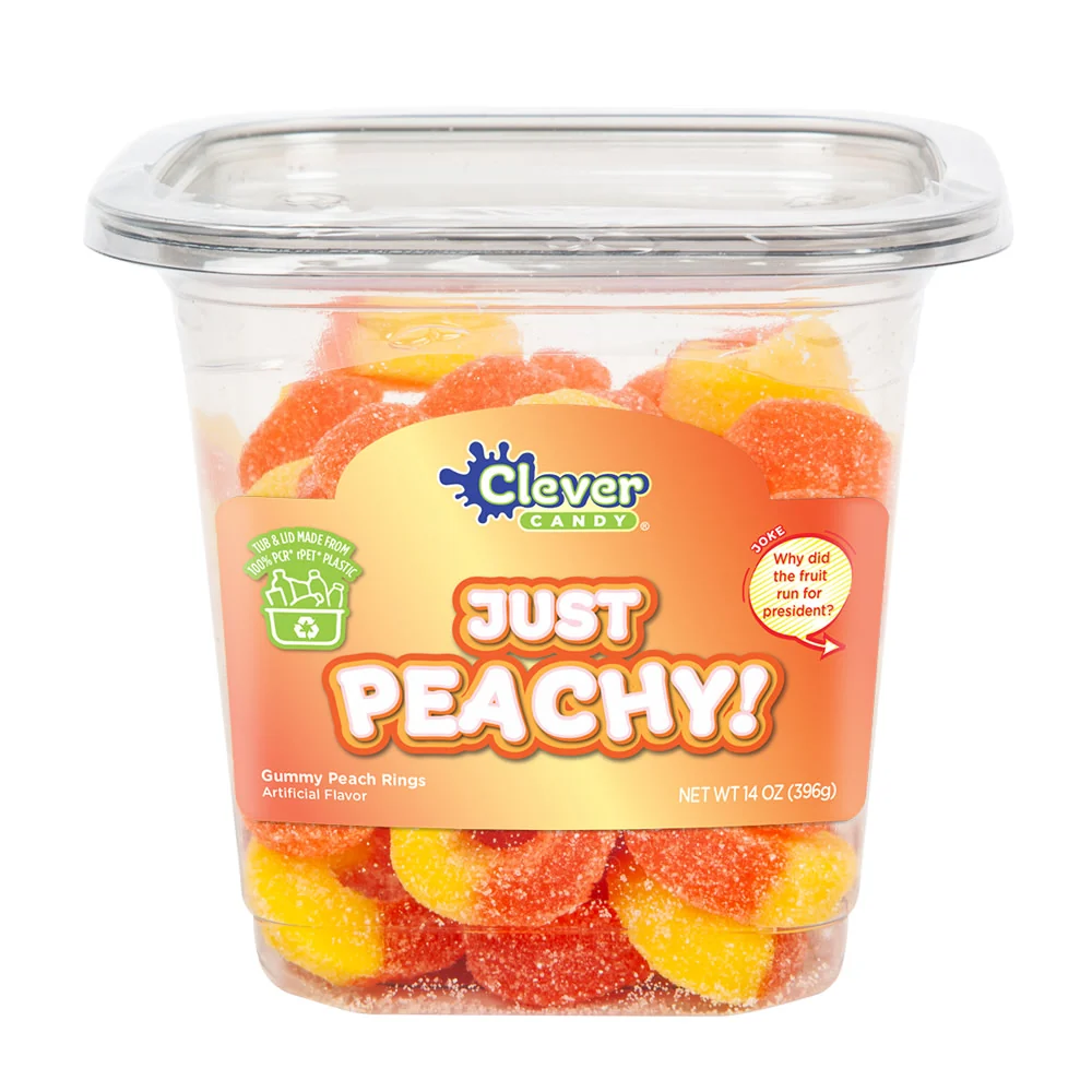 Just Peachy Gummy Peach Ring Tubs - 12ct