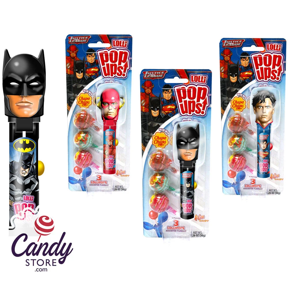 Justice League Pop-Ups Lollipops Toys - 6ct