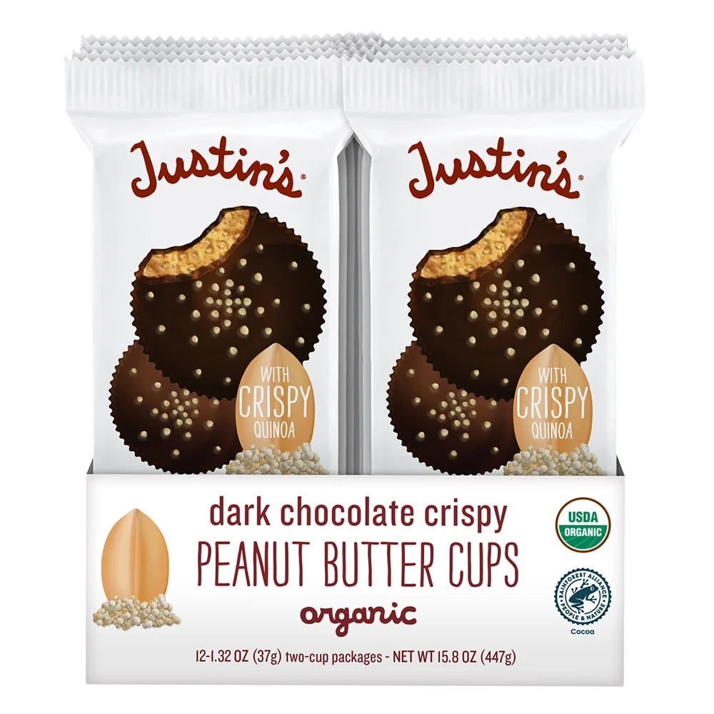 Justin's Dark Chocolate Crispy Peanut Butter Cups 2 Pack - 12ct
