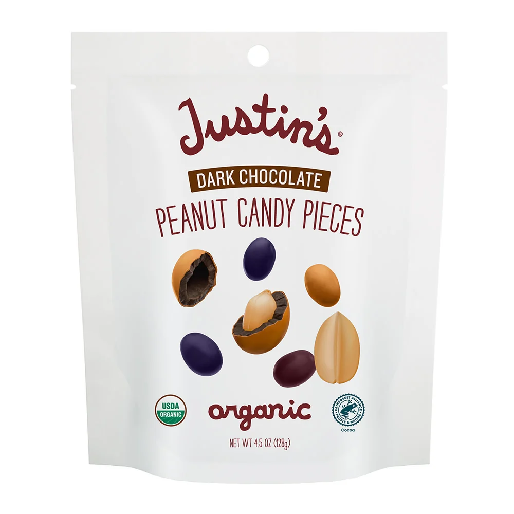 Justin's Dark Chocolate Peanut Candy Pieces Pouches - 6ct