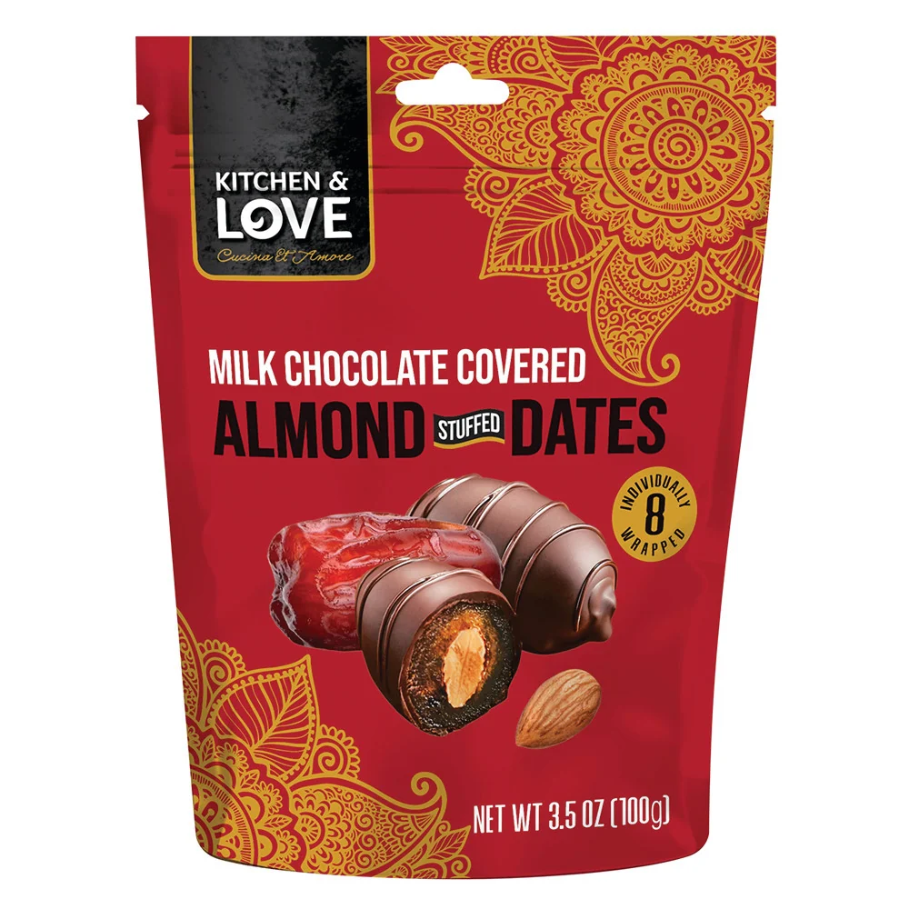 Kitchen & Love Milk Chocolate Almond Stuffed Dates Bags - 8ct