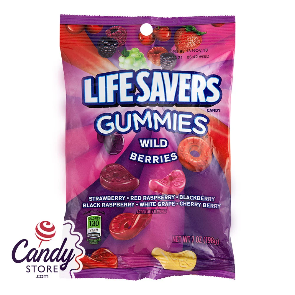 Lifesavers Gummi Wildberry Peg Bags - 12ct