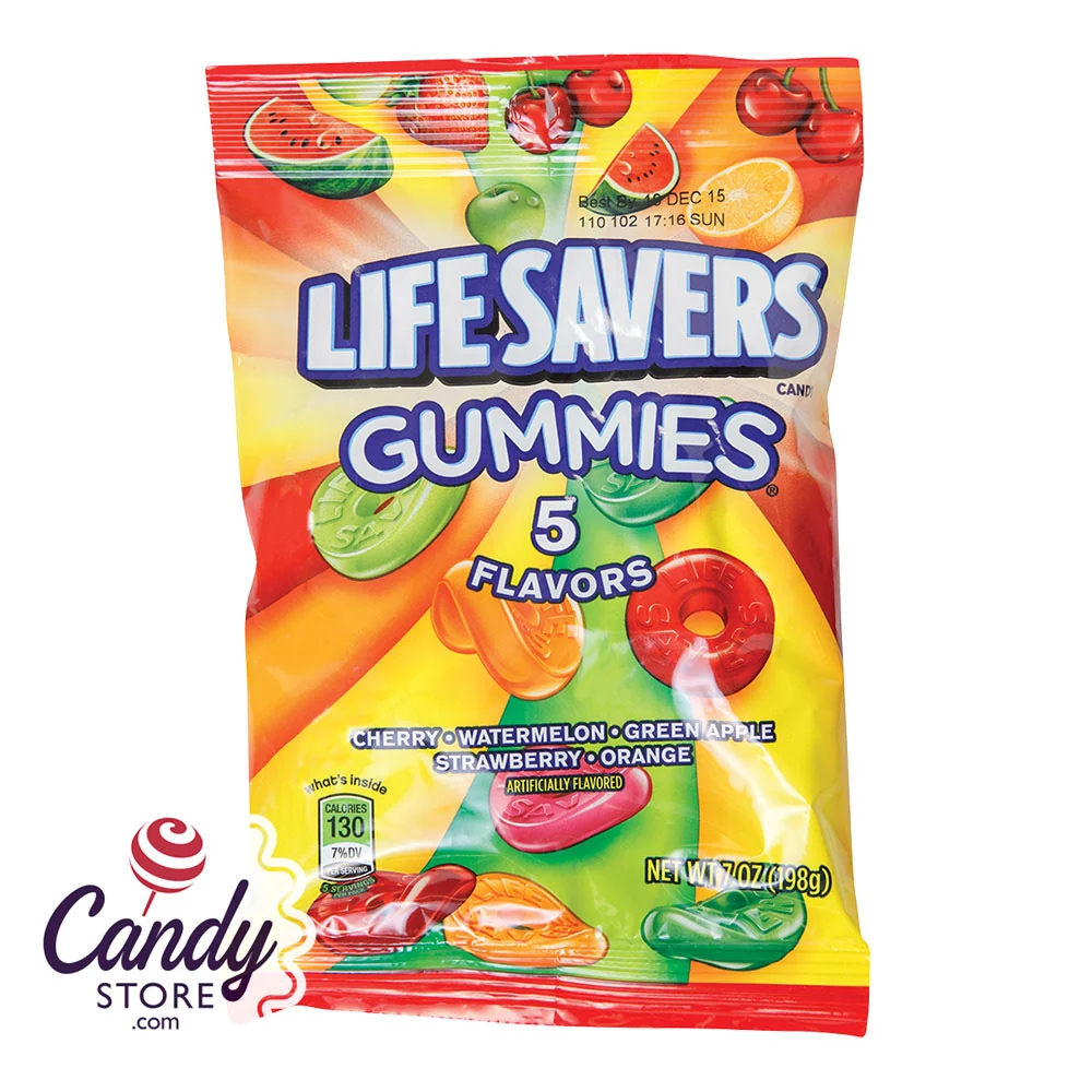 Lifesavers Gummies 5 Flavor 7oz Peg Bag - 12ct