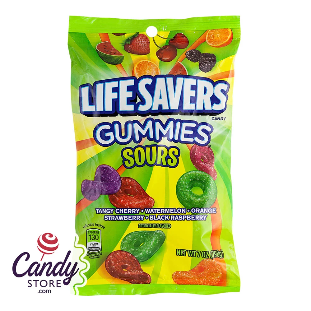 Lifesavers Gummies Sours 7oz Peg Bag - 12ct