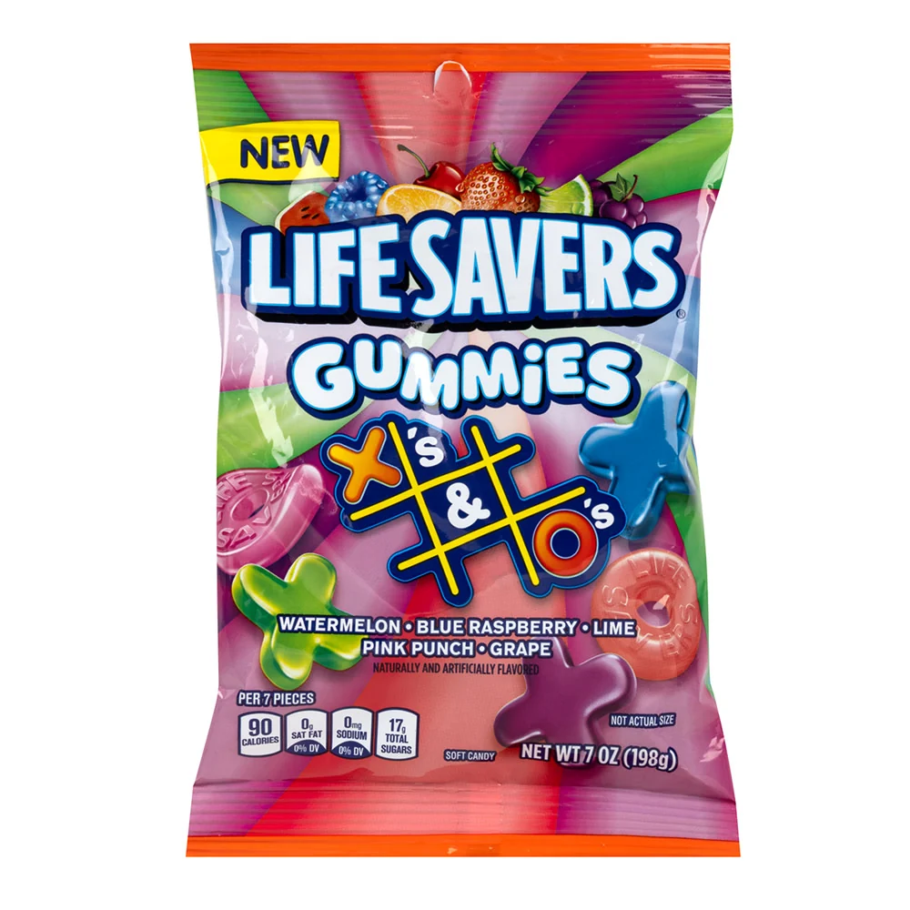 Life Savers X & O Gummies Peg Bag - 12ct