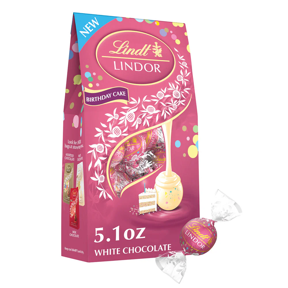 Lindt Lindor Birthday Cake White Chocolate Truffles 5.1oz Bags - 6ct