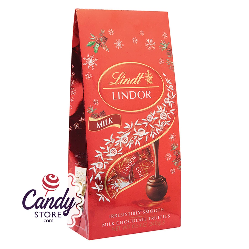 Lindt Lindor Holiday Milk Chocolate Truffles 8.5oz Bags - 12ct