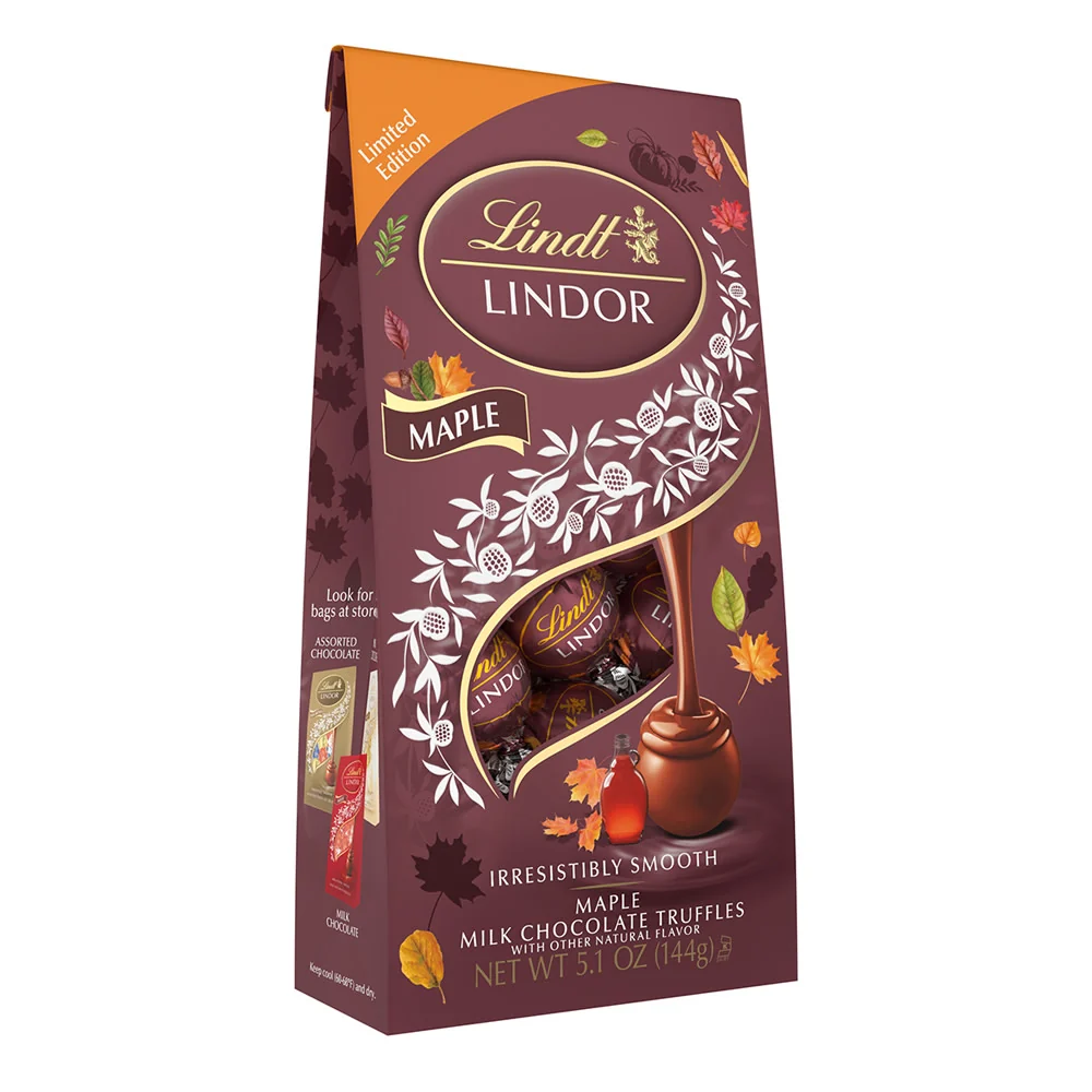 Lindt Lindor Milk Chocolate Maple Truffle Bags - 6ct