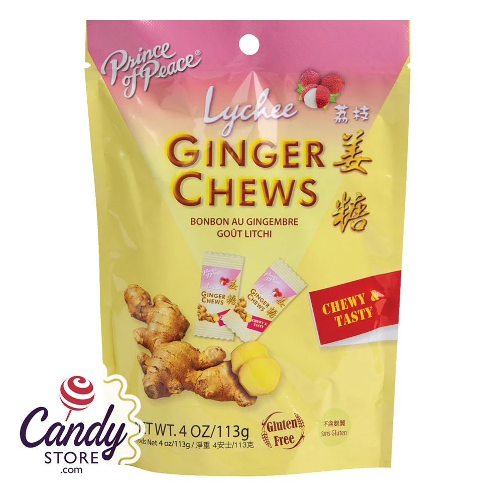 Lychee Ginger Prince Of Peace Chews - 12ct Pouches
