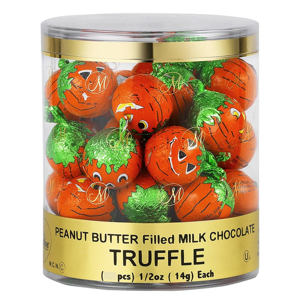 Madalaine Peanut Butter Filled Milk Chocolate Foiled Pumpkins - 40ct