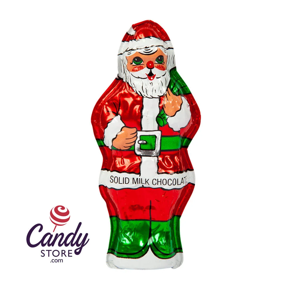 Milk Chocolate Foiled Solid Santa 2oz - 24ct