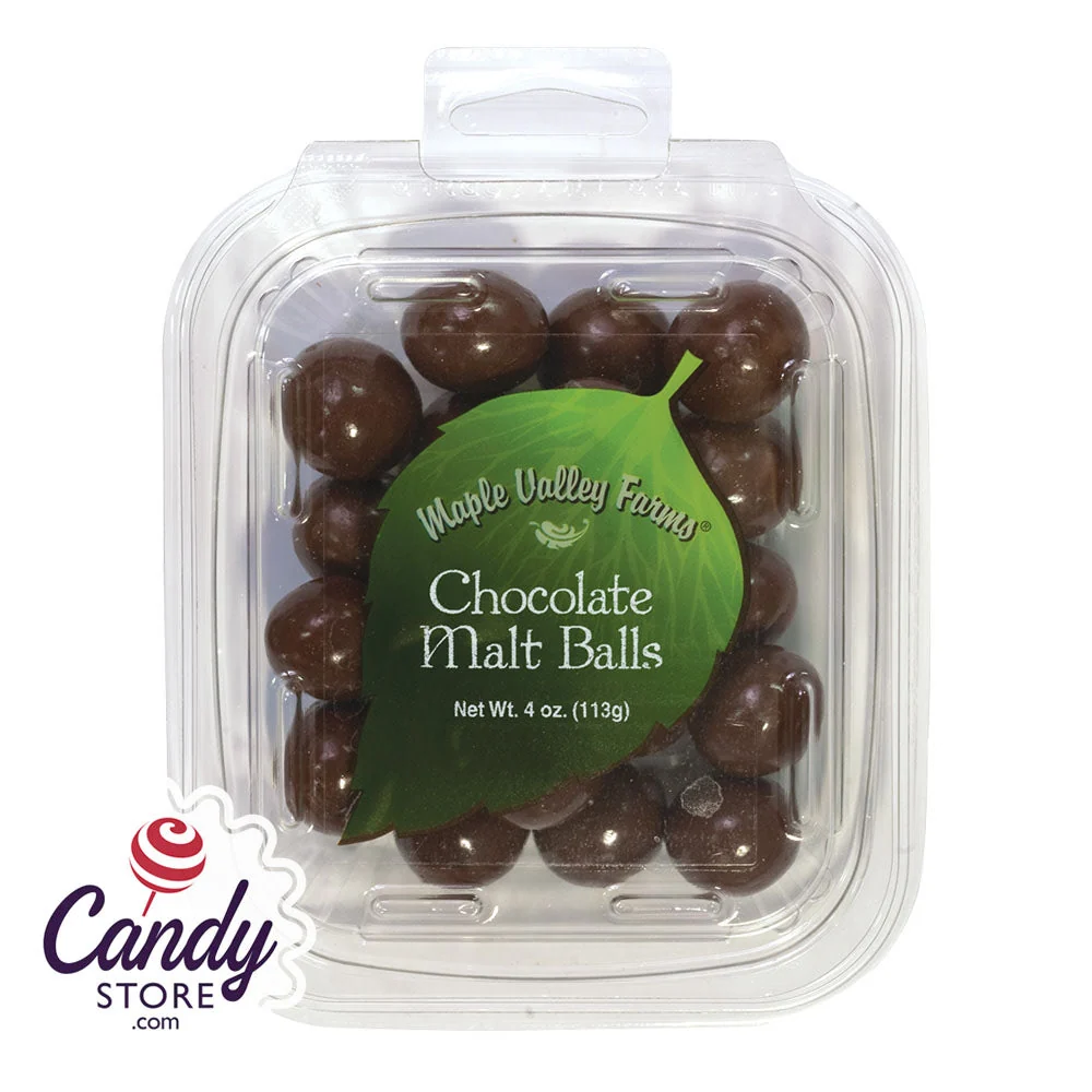 Maple Valley Farms Chocolate Malt Balls 4oz Peg Tub - 6ct