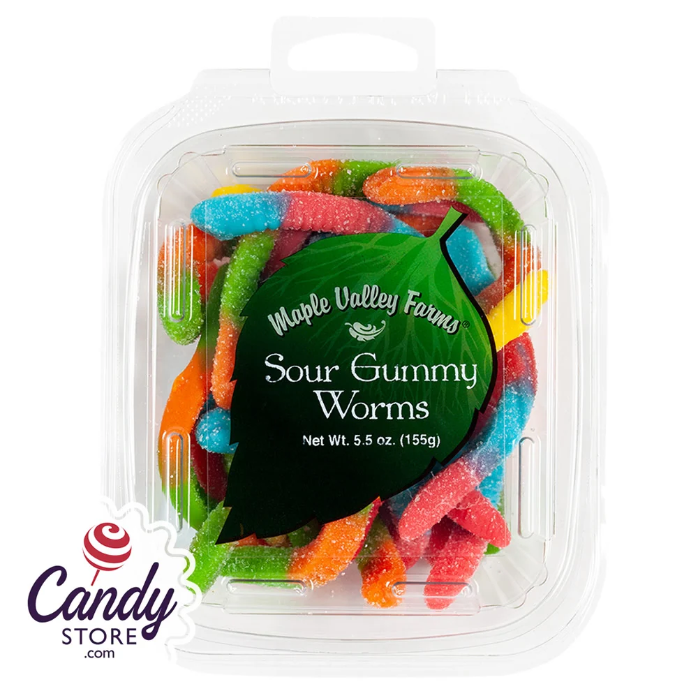 Sour Gummy Worms Maple Valley Farms - 6ct