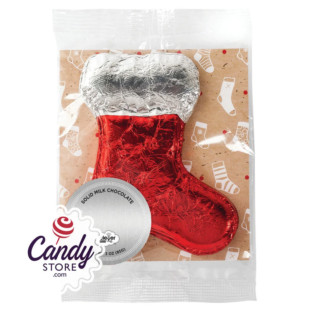 Milk Chocolate Foiled Stocking 3oz - 18ct