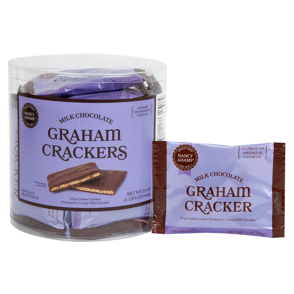 Milk Chocolate Graham Cracker Single Serve Nancy Adams - 24ct Tubs