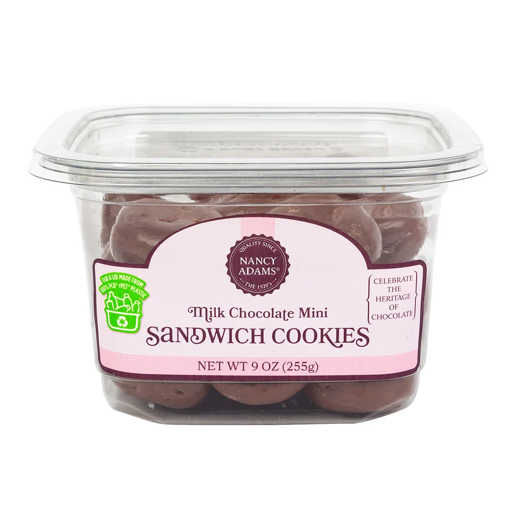 Milk Chocolate Mini Sandwich Cookies Nancy Adams - 12ct Tubs