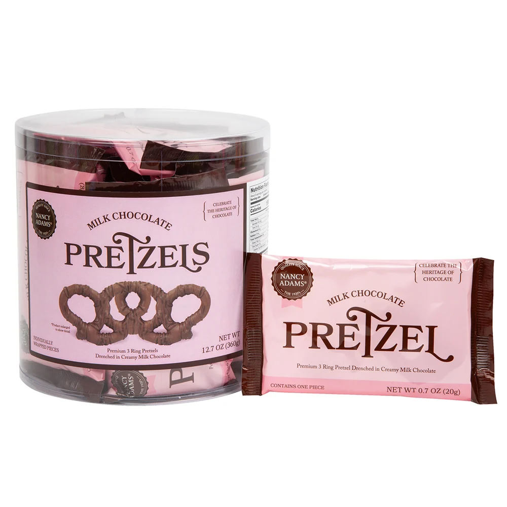 Milk Chocolate Pretzel Single Serve Nancy Adams - 18ct Tubs