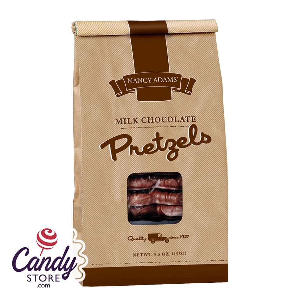 Milk Chocolate Pretzels 5.5oz Bag Nancy Adams - 12ct