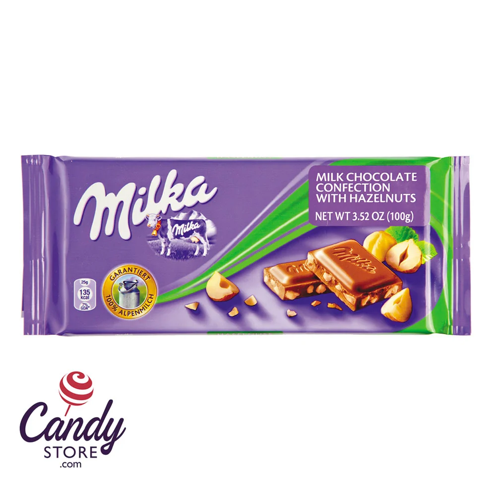 Milka Milk Chocolate With Hazelnuts Bar 3.5oz - 24ct