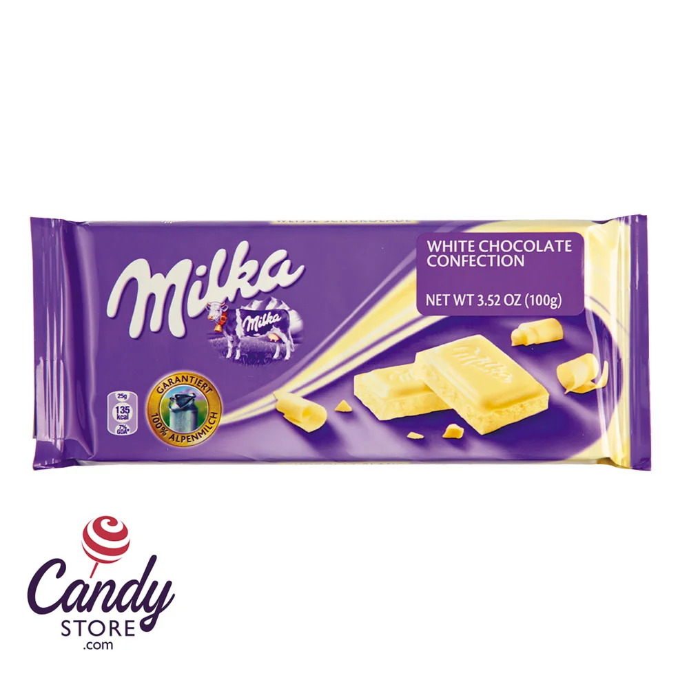 Milka White Chocolate Bar 3.5oz - 24ct