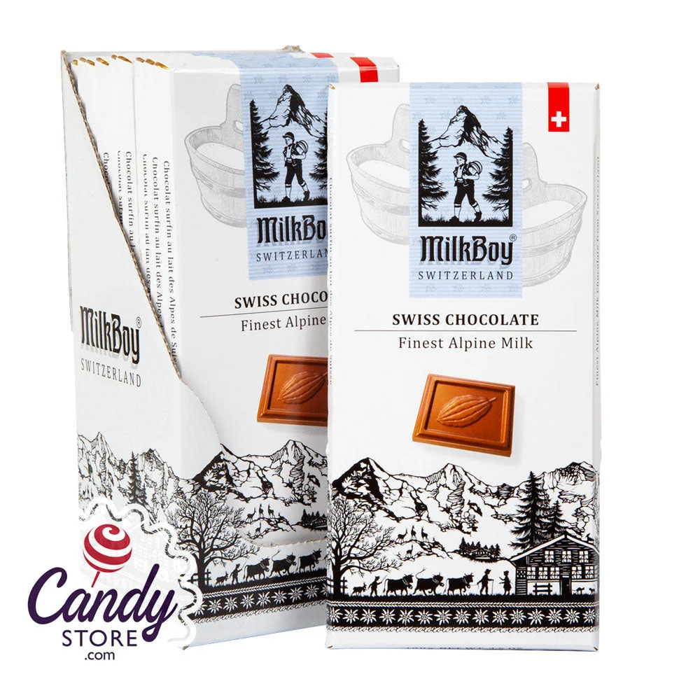 Milkboy Swiss Alpine Milk Chocolate 3.5oz Bar - 10ct